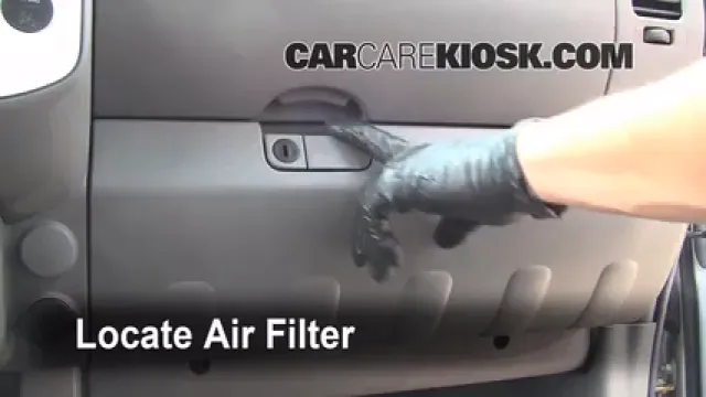 2009 Nissan Frontier LE 4.0L V6 Crew Cab Pickup Filtro de aire (interior) Cambio